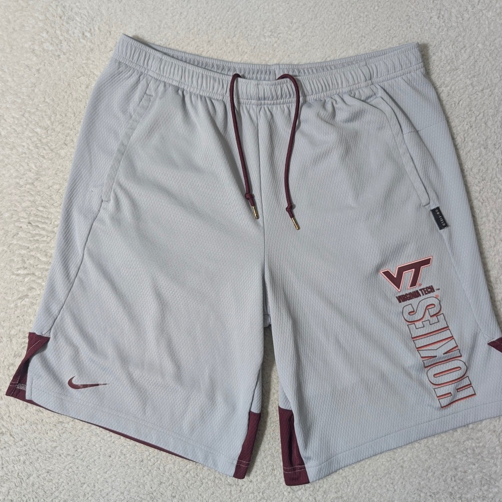 Nike Shorts Mens Med Grey Virginia Tech Hokies On-Field Mesh Athletic CN7147-012
